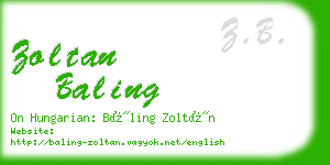 zoltan baling business card